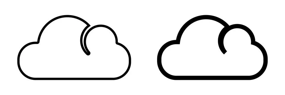 Cloud shape icons. Line cloud sky logo Illustrazione stock