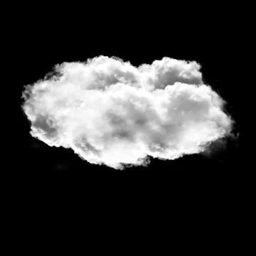 Cloud shape isolated over solid black background 스톡 일러스트