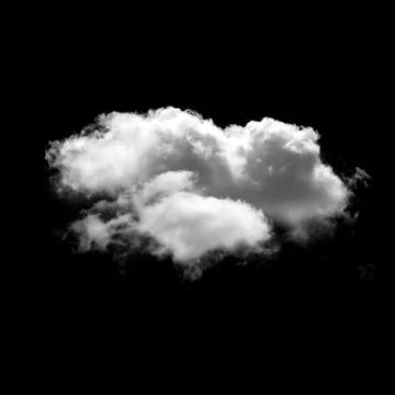 Cloud shape isolated over solid black background Stockillustratie