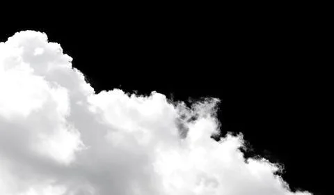 Cloud shape isolated on white background with soft cumulus form. Single cloud Foto stock