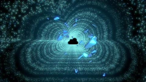 Cloud shape light glow stroke neon flicker particle loop animation Stock Footage 152921314