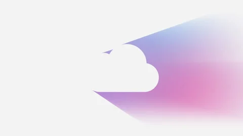 Cloud shape with long colourful shadow on white background Stock Footage 306769225