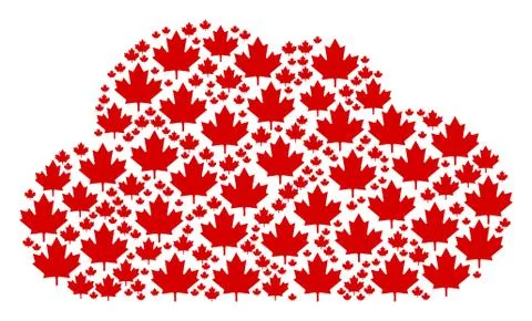 Cloud Shape of Maple Leaf Icons Stock Illustration