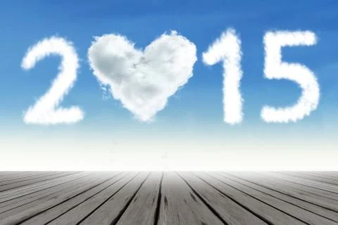 Cloud in shape of number 2015 Stockillustratie