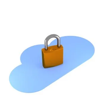 Cloud shape with a padlock Stock Illustration