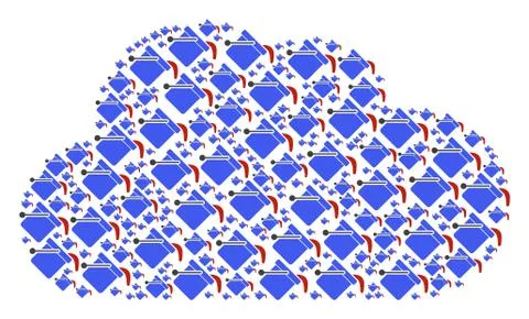 Cloud Shape of Paint Bucket Icons Stock Illustration