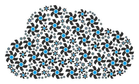 Cloud Shape of Rotor Icons Stockillustratie