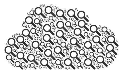 Cloud Shape of Search Icons 库存插图
