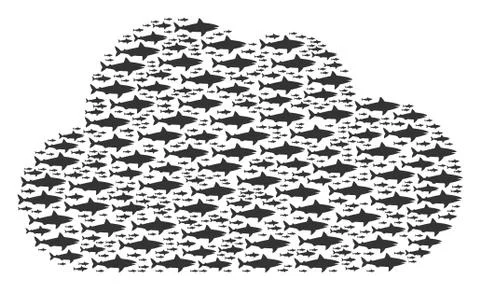 Cloud Shape of Shark Icons イラスト素材