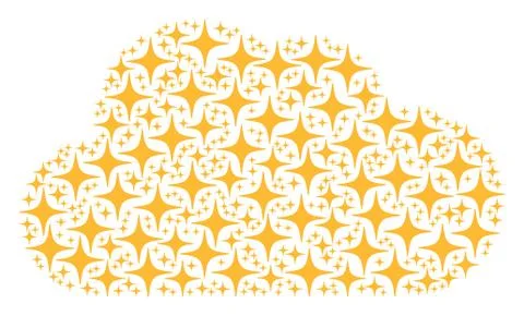 Cloud Shape of Space Star Icons イラスト素材