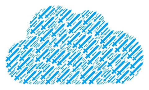 Cloud Shape of Sword Icons 스톡 일러스트