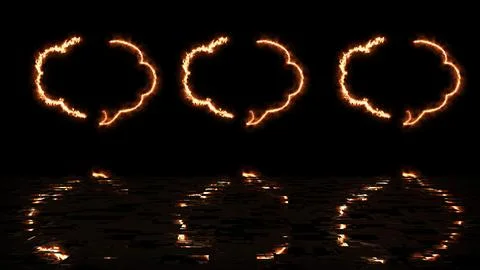 Cloud shape text msg icon animation reflective black bg. Chatting messaging.. Illustrazione stock