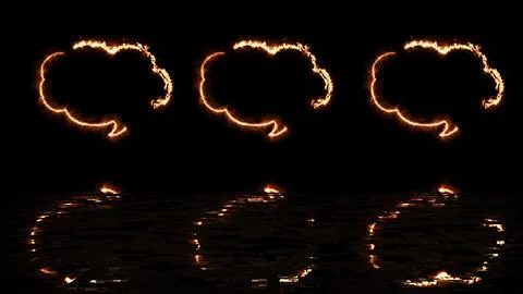 Cloud shape text msg icon animation reflective black bg. Chatting messaging.. Stockillustratie