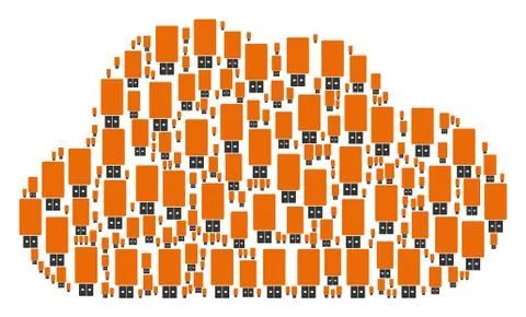 Cloud Shape of USB Flash Drive Icons Stock Illustration