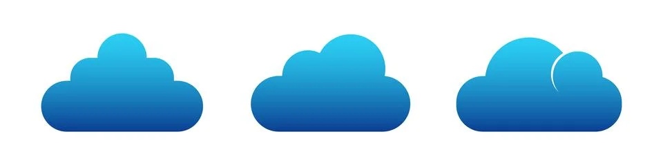 Cloud shape vector icons. Silhouette cloud sly Stock Illustration