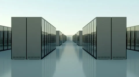Cloud shaped datacenter room Stock Footage 34216006