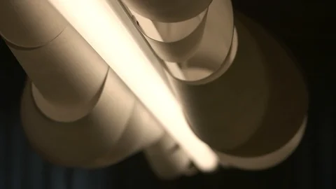 Cloud shaped neon lamp, close up, arc shot Stock Footage 94187888