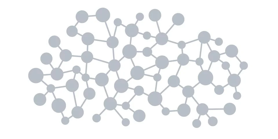 Cloud Shaped Network of Connected Nodes and Spheres Isolated on White Backg.. イラスト素材