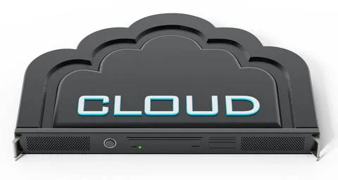 Cloud shaped network server rack. 3D illustration Cloud shaped network ser... Foto stock