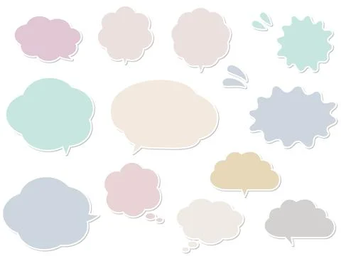 Cloud-shaped speech bubble set with a calm color. Stock Illustration