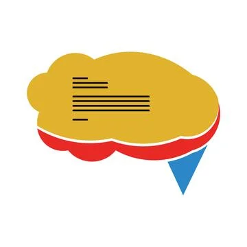 Cloud shaped speech bubble with text lines, ideal for communication, though.. Illustrazione stock