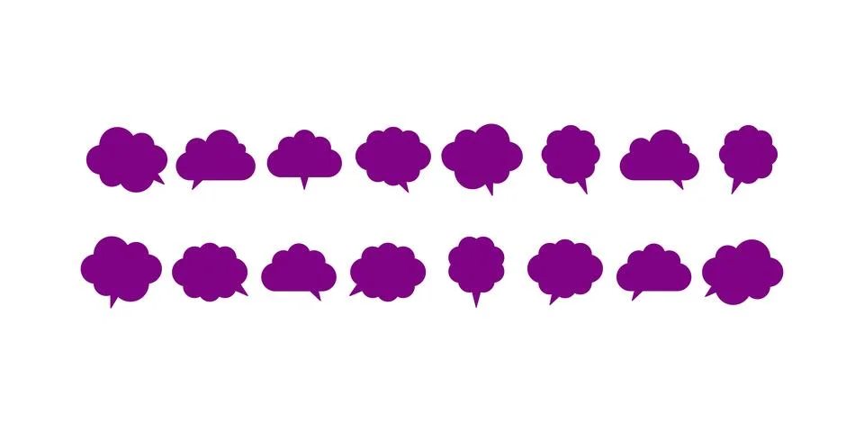 Cloud-shaped speech bubbles in modern comic and cartoon style. Vector design  Stock Illustration