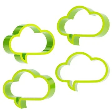 Cloud shaped text bubbles Stock Illustration