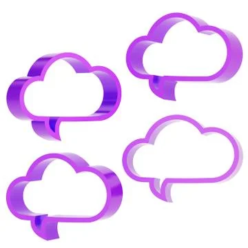 Cloud shaped text bubbles Stock Illustration