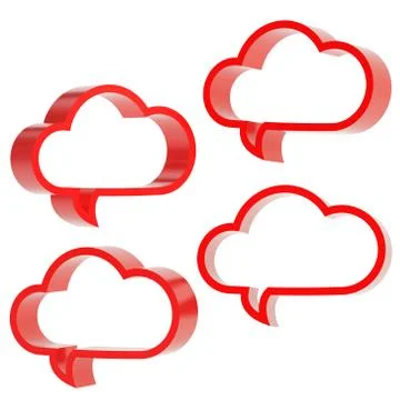 Cloud shaped text bubbles Stock Illustration