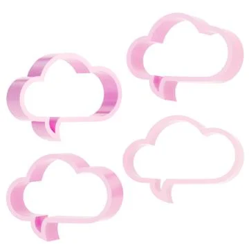 Cloud shaped text bubbles Stock Illustration