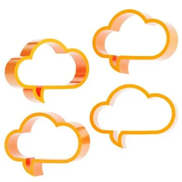 Cloud shaped text bubbles Stock Illustration