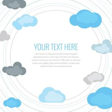 Cloud Shaped Text Bubbles Stock Illustration