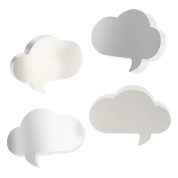 Cloud shaped text bubbles isolated Stock Illustration
