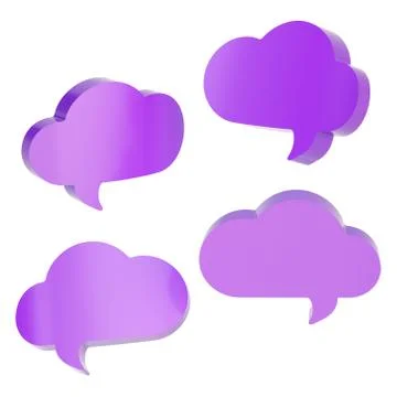 Cloud shaped text bubbles isolated Stock Illustration