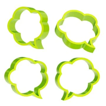 Cloud shaped text bubbles isolated Stock Illustration