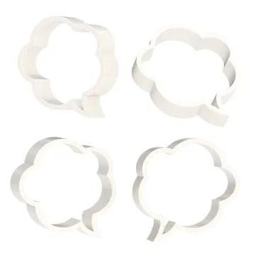 Cloud shaped text bubbles isolated Stock Illustration