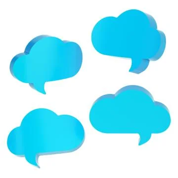 Cloud shaped text bubbles isolated Stock Illustration