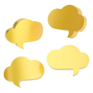 Cloud shaped text bubbles isolated Stock Illustration