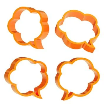 Cloud shaped text bubbles isolated Stock Illustration