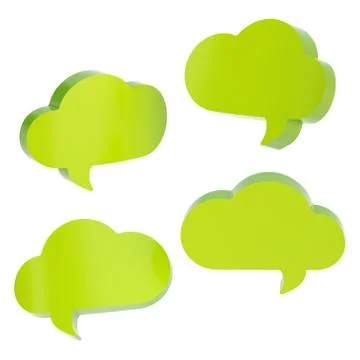 Cloud shaped text bubbles isolated Stock Illustration