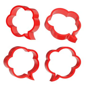 Cloud shaped text bubbles isolated Stock Illustration
