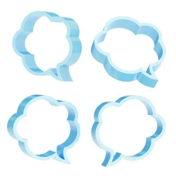 Cloud shaped text bubbles isolated Stock Illustration