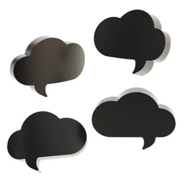 Cloud shaped text bubbles isolated Stock Illustration