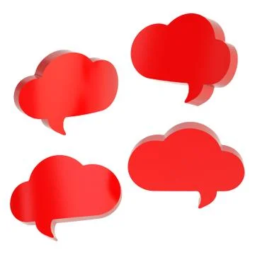 Cloud shaped text bubbles isolated Stock Illustration