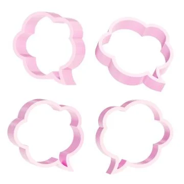 Cloud shaped text bubbles isolated Stock Illustration