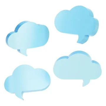 Cloud shaped text bubbles isolated Stock Illustration