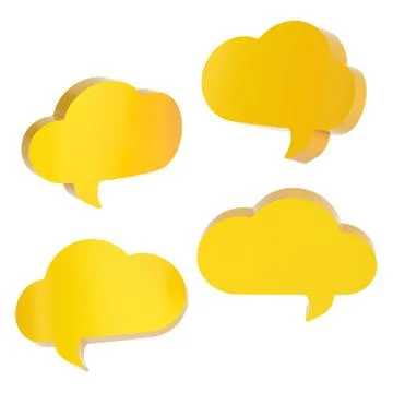 Cloud shaped text bubbles isolated Stock Illustration