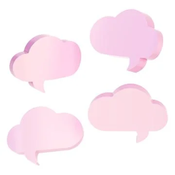 Cloud shaped text bubbles isolated Stock Illustration