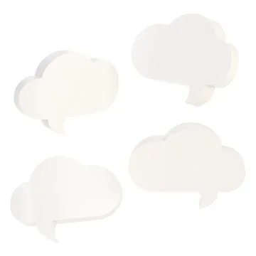 Cloud shaped text bubbles isolated Stock Illustration