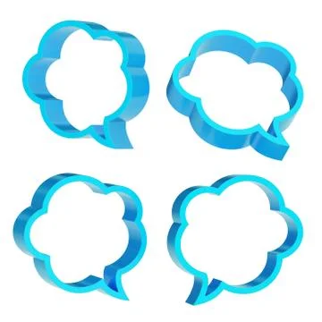 Cloud shaped text bubbles isolated Stock Illustration